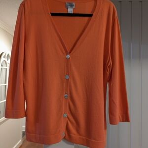 Chico's Orange Knit Cardigan